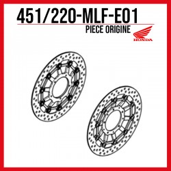 45120-MLF-E01 + 45220-MLF-E01 : Disques de frein avant origine Honda Honda NT1100