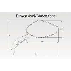R-0823 : Espejo retrovisor de aluminio DPM "Revenge" Honda NT1100