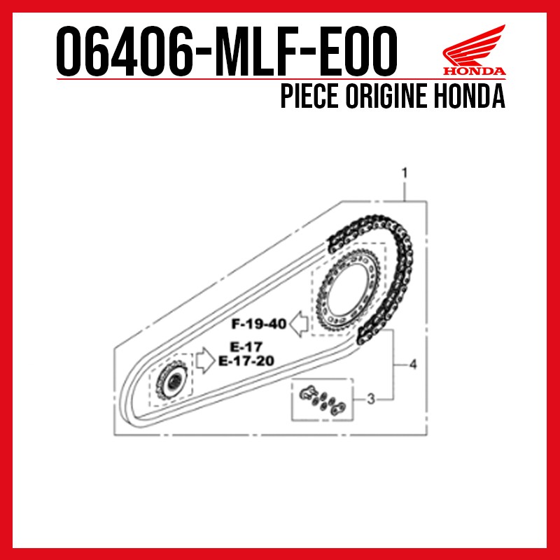 06406-MLF-E00 : Honda genuine chain kit Honda NT1100